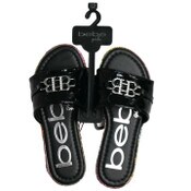 Wholesale - BEBE BLACK GIRLS SANDALS W/RAINBOW RHINESTONE SIDEWALL, UPC: 194587554664